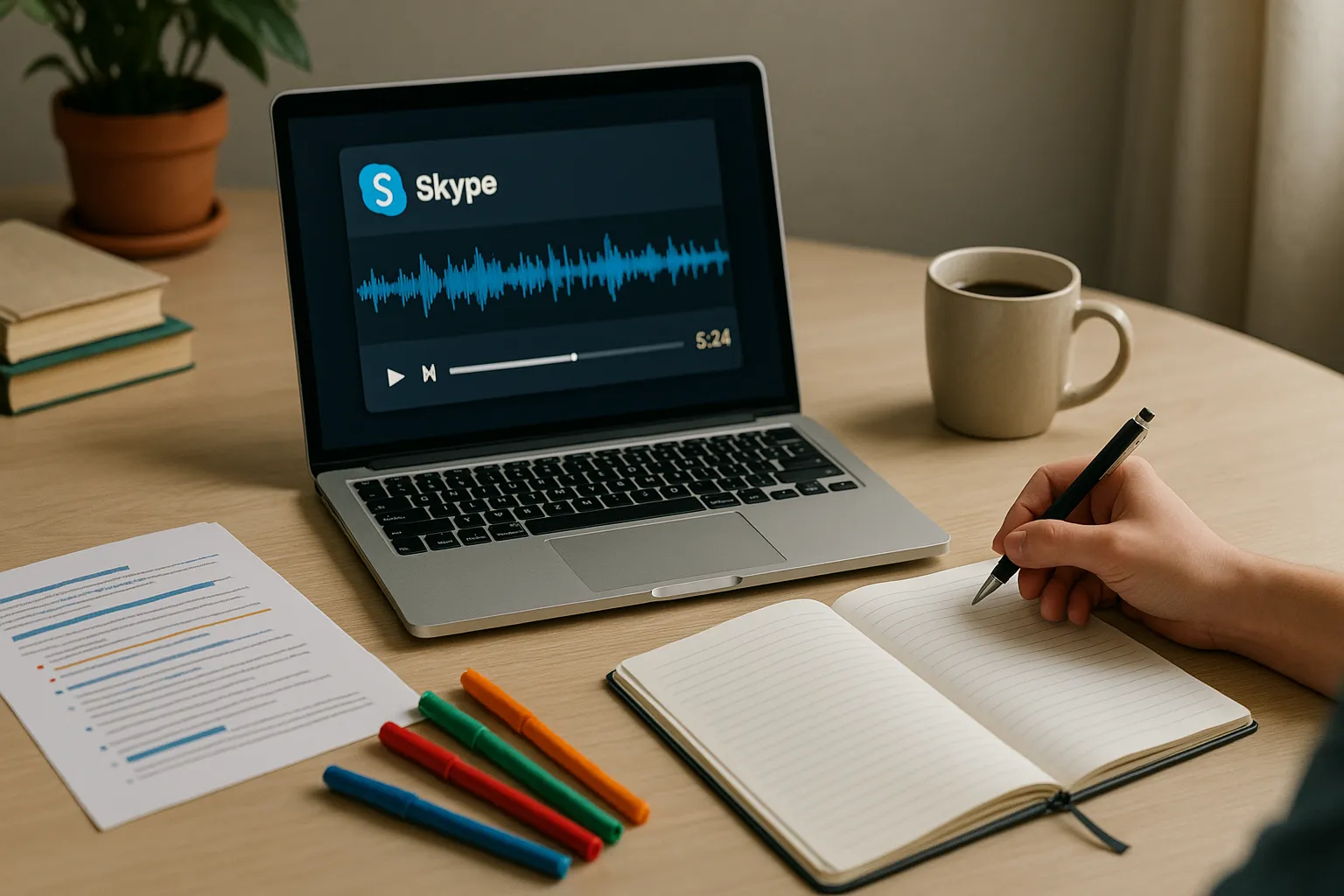 Skype通話を録音してレッスン後に復習できる