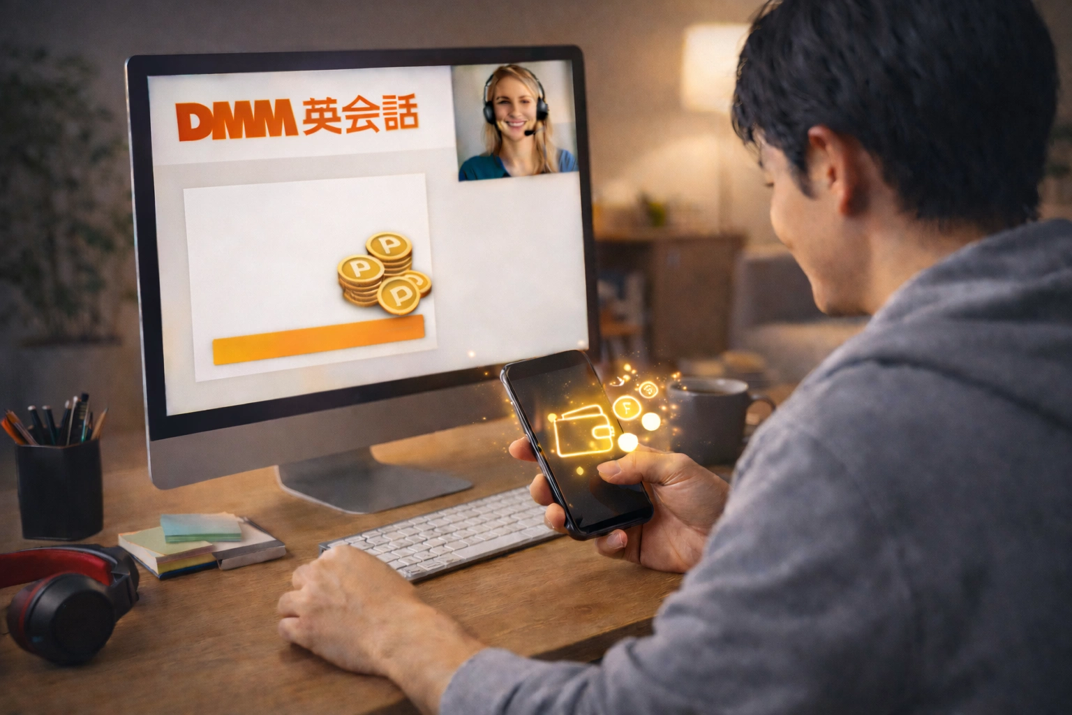 DMMポイントでDMM英会話のレッスン料金を支払う手順