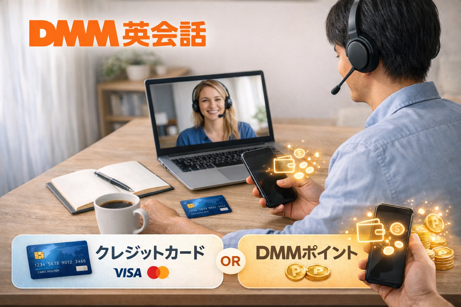 DMM英会話の支払い方法は大きく分けると2種類