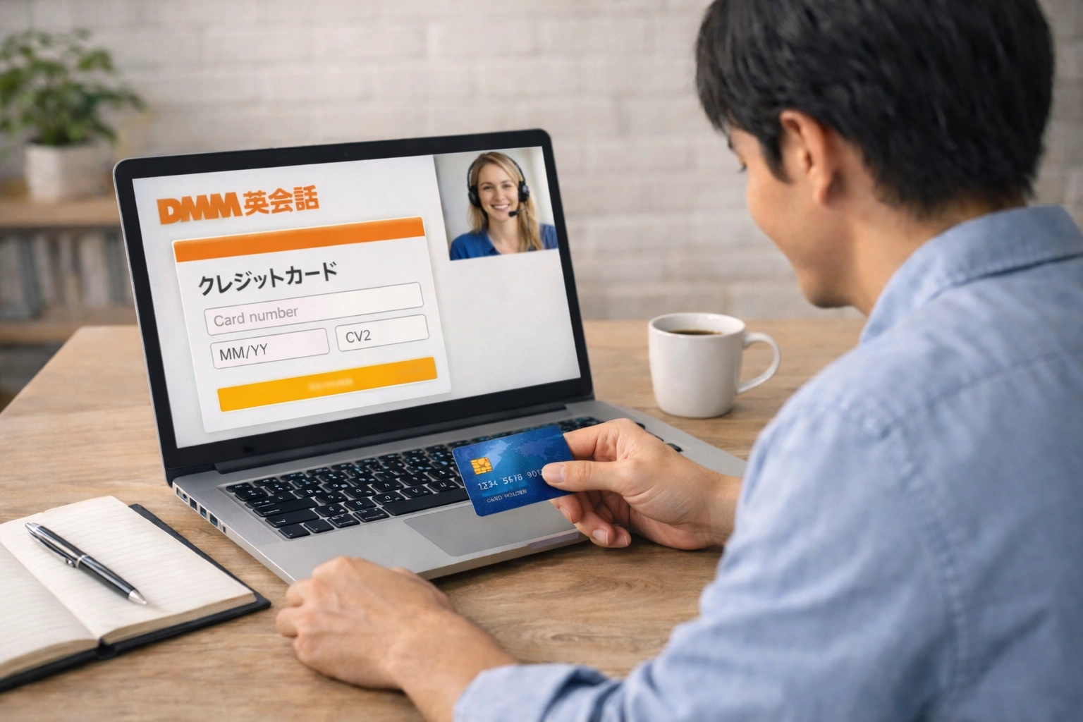クレジットカードでDMM英会話のレッスン料金を支払う手順
