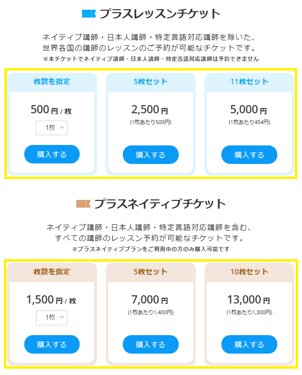 DMM英会話のレッスンチケット