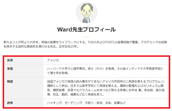 講師のプロフィール