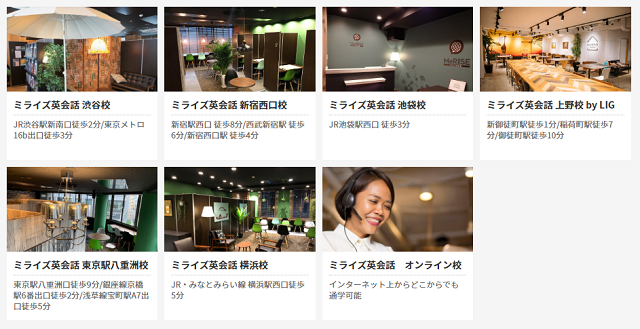 MeRISE（ミライズ）英会話の店舗や教室情報