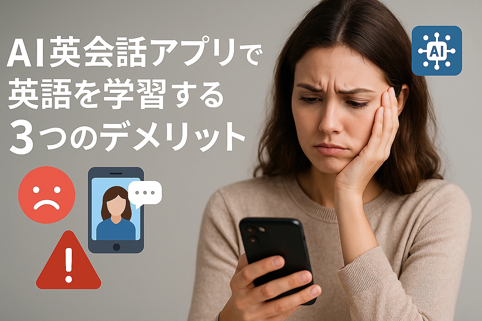 AI英会話アプリで英語を学習する3つのデメリット