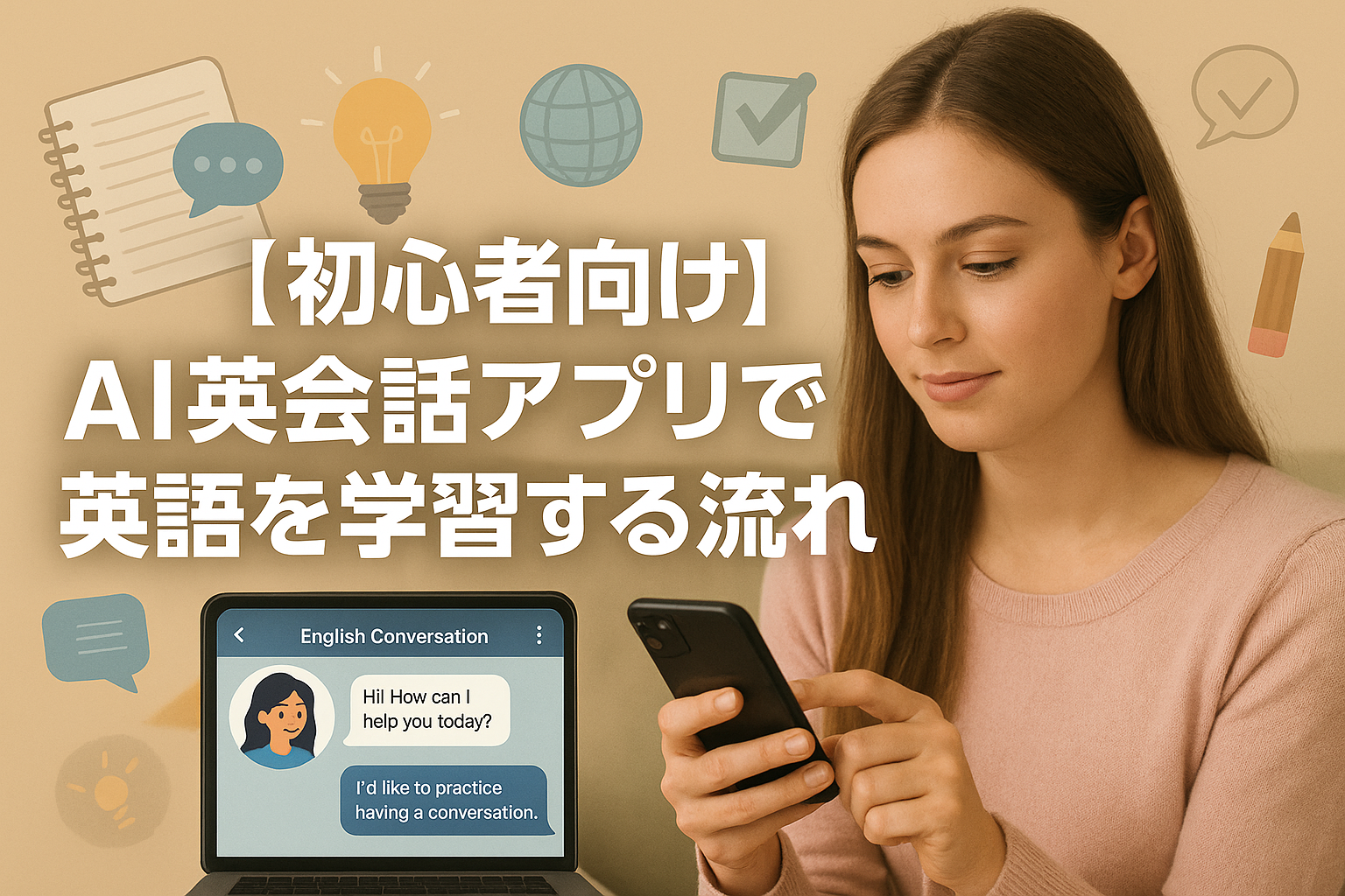 【初心者向け】AI英会話アプリで英語を学習する流れ